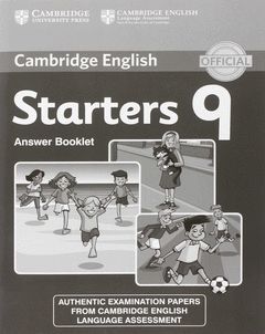 CAMBRIDGE ENGLISH YOUNG LEARNERS STARTERS 9 ANSWER BOOKLET